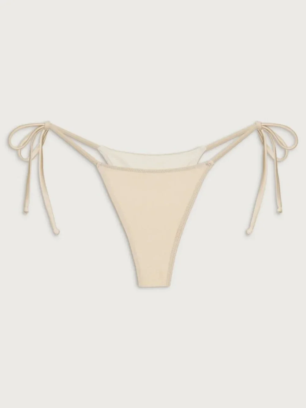 New! Frankie's Bikinis Women's Cream String Tie Bikini Bottom XS 39264